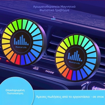 Αυτοκινητικό LED περιβαλλοντικό φως με αρωματοθεραπεία, μαγνητική στερέωση και φωτισμό συγχρονισμένο με τη μουσική