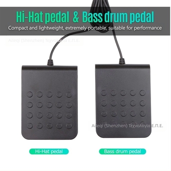 Aileqi KD17C ηλεκτρονικό pad ντραμς, σιλικόνη, φορητό αναδιπλούμενο επιτραπέζιο για οικιακή εξάσκηση