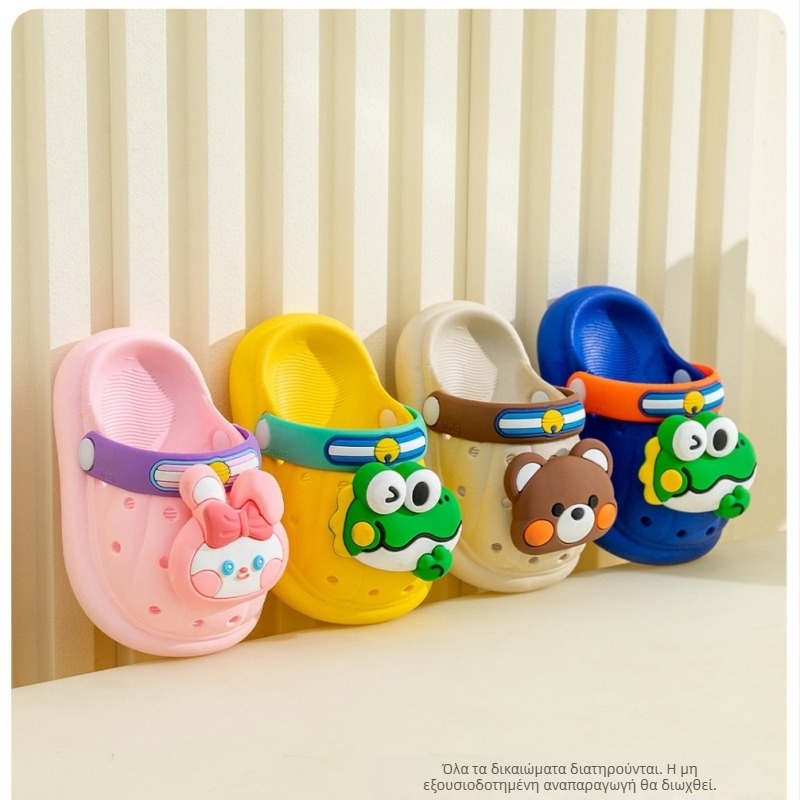 Παιδικά PVC σανδάλια παραλίας με μαλακό πάτο, unisex σχέδιο κινουμένων σχεδίων για εσωτερική και εξωτερική χρήση, ηλικίες 4–12.