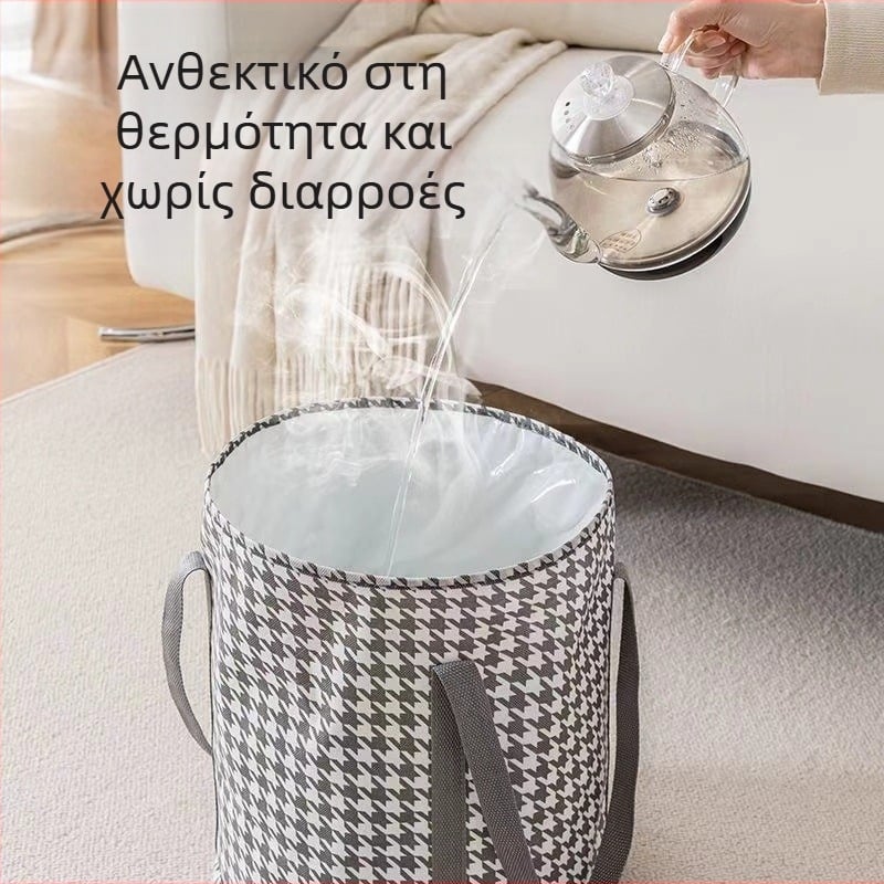 Αναδιπλούμενος κάδος μπάνιου ποδιών με ύψος πάνω από τον γάμπα, πενταστρωματικό θερμομονωτικό σάκο; μη υφαντό ύφασμα; σταθερή θερμοκρασία; για ενήλικες.