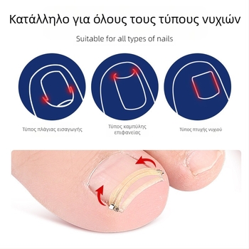 Δαχτύλι ποδιού για νύχια με μηχανισμό εφελκυστικής ανάκαμψης και κύλινδρο αυλακώσεων νυχιών; πλενόμενος και επαναχρησιμοποιήσιμος, 18 g