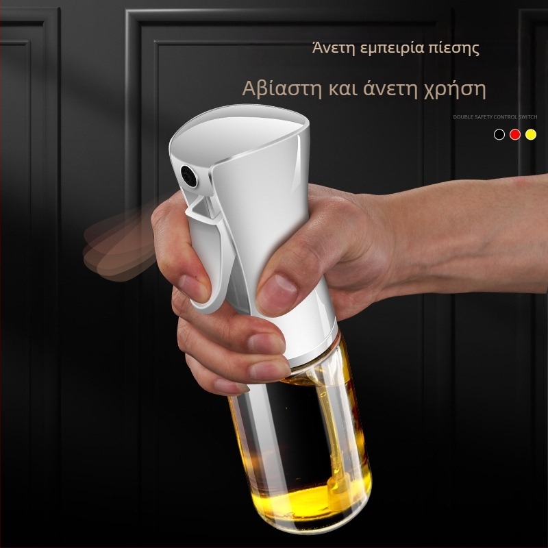 Γυάλινο μπουκάλι ψεκασμού λαδιού – πίεσε για ψεκασμό, μοντέρνος μινιμαλιστικός στυλ, τυπωμένο λογότυπο, δοχείο λαδιού