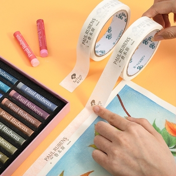 Rubens ταινία μασκαρίσματος από χαρτί με μοτίβο λογότυπου, κατάλληλη για ακουαρέλα ζωγραφική και σκίτσο