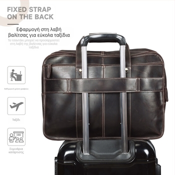 Επαγγελματικό χαρτοφυλάκιο από γνήσιο δέρμα, κορυφαίο στρώμα βοδινού δέρματος, ανθεκτικό στη φθορά, επένδυση πολυεστέρα-βαμβάκι, για επιχειρήσεις