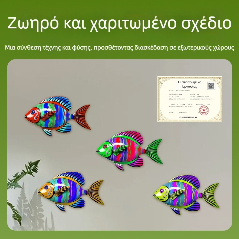 Μεταλλικό κρεμαστό διακοσμητικό με θαλάσσιο ζώο, ρεαλιστικό ψάρι για ενυδρείο, Mijia Crafts
