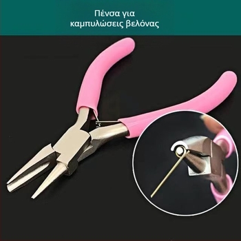 Λαβίδες βρόχων από σύρμα κοσμημάτων με καμπυλωτή σιαγόνα, μυτερό στόμιο και ημι-αυλάκι