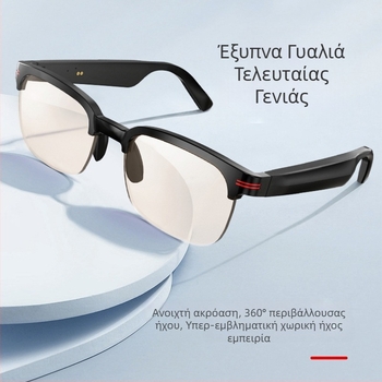 GS200 έξυπνα γυαλιά Bluetooth με κατευθυνόμενο ήχο — έλεγχος αφής, μπαταρία 150 mAh, υλικό PC+ABS, ασύρματη εμβέλεια 5–10 m, δυνατότητες: κλήσεις και μουσική