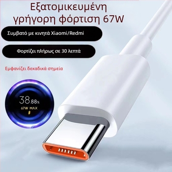 Καλώδιο φόρτισης USB Type-C και Micro USB, γρήγορη φόρτιση (67W μέγιστο, PVC, ενιαίος σύνδεσμος)