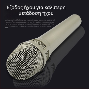105 μικρόφωνο πυκνωτικό με εξωτερική κάρτα ήχου για ζωντανή μετάδοση και καραόκε - για PC και κινητό - καρδιοειδές μοτίβο λήψης, 100 Hz - 20 kHz, SNR ≥70 dB, Mono
