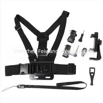 GoPro 12/11/10 Κιτ Κάμερας Δράσης για Ζωντανή Μετάδοση Selfie με 360° Περιστρεπόμενο Κλιπ Τηλεφώνου και Θωρακικό Ιμάντα (ABS+PC)