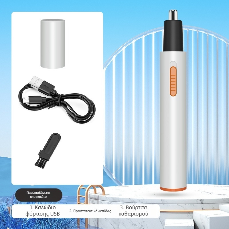 Schweiker φορητός ηλεκτρικός τριμερ ρινών – ενσωματωμένη μπαταρία 100–300 mAh, κεφαλή κοπής με αφαίρεση και πλύσιμο, ABS σώμα, επαναφορτιζόμενος