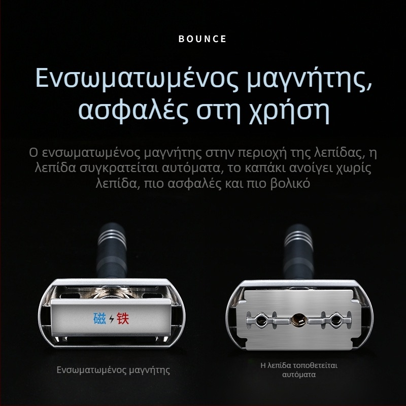 Χειροκίνητο ξυριστικό Tide, διπλής όψεως ανοξείδωτες λεπίδες, 8 στάδια ευκρινισμού, σετ 5 λεπίδων