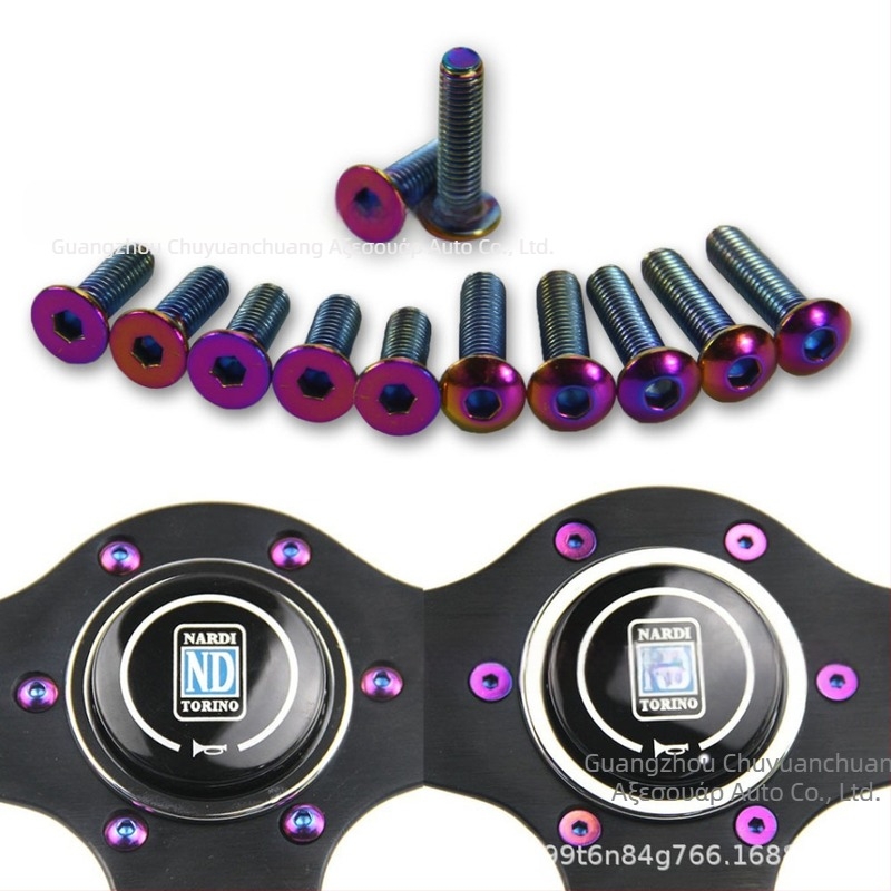Βίδες στερέωσης τιμονιού, κεφαλή κυκλική, καθολικές, σετ 6 τεμάχια