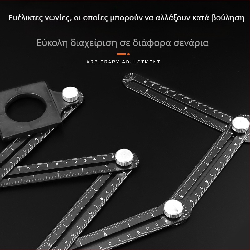 ATO Αλουμινίου κράμα, εξάπτυχτος μετρητής οπών για πλακάκια, με καθολικό εργαλείο διάτρησης για πλακάκια, τούβλα και γυαλί