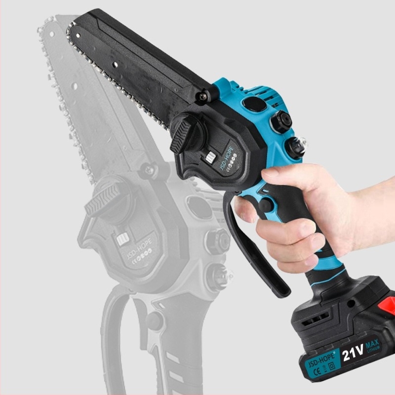 Χειροποίητο ηλεκτρικό αλυσοπρίονο με επαναφορτιζόμενη μπαταρία λιθίου, 220V, αλυσίδα από κράμα αλουμινίου