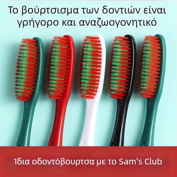 RAOYI οδοντόβουρτσες για ενήλικες με μακριά κεφαλή, σετ 5 τεμαχίων, μοντέλο XY7619, μαλακές τρίχες