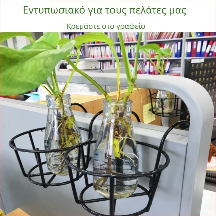 Μεταλλικό ράφι μπαλκονιού για φυτά, κρεμαστός τύπος, μονόροφος, μοντέλο Round Series, απλός και μοντέρνος στυλ, συνδυάσιμο