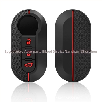 Κάλυμμα κλειδιού από σιλικόνη για Fiat 500, αναδιπλούμενο με 3 κουμπιά, διάτρητο σχέδιο