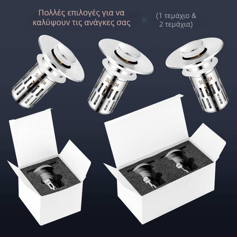 Πώμα αποχέτευσης νιπτήρα US standard με πυρήνα από χαλκό, φίλτρο από ανοξείδωτο χάλυβα 304, επικάλυψη ABS με χαλκό — Μοντέλο E1