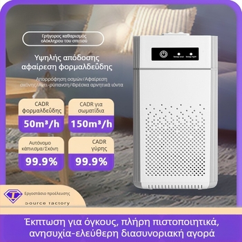 USB επιτραπέζιος καθαριστής αέρα με αρνητικά ιόντα, αφαίρεση φορμαλδεΰδης και οσμών; Ροή αέρα >400 m³/ώρα, θόρυβος <36 dB, USB τροφοδοσία, ενεργός άνθρακας, UV και όζον, κάλυψη 61 m²+