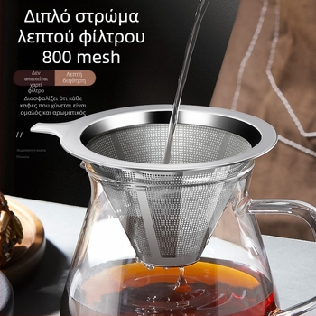 Χωνί καφέ από ανοξείδωτο ατσάλι – ρετρό στυλ, μάρκα Chef Ji Qixiu, εξάρτημα: χωνί, χειροκίνητο