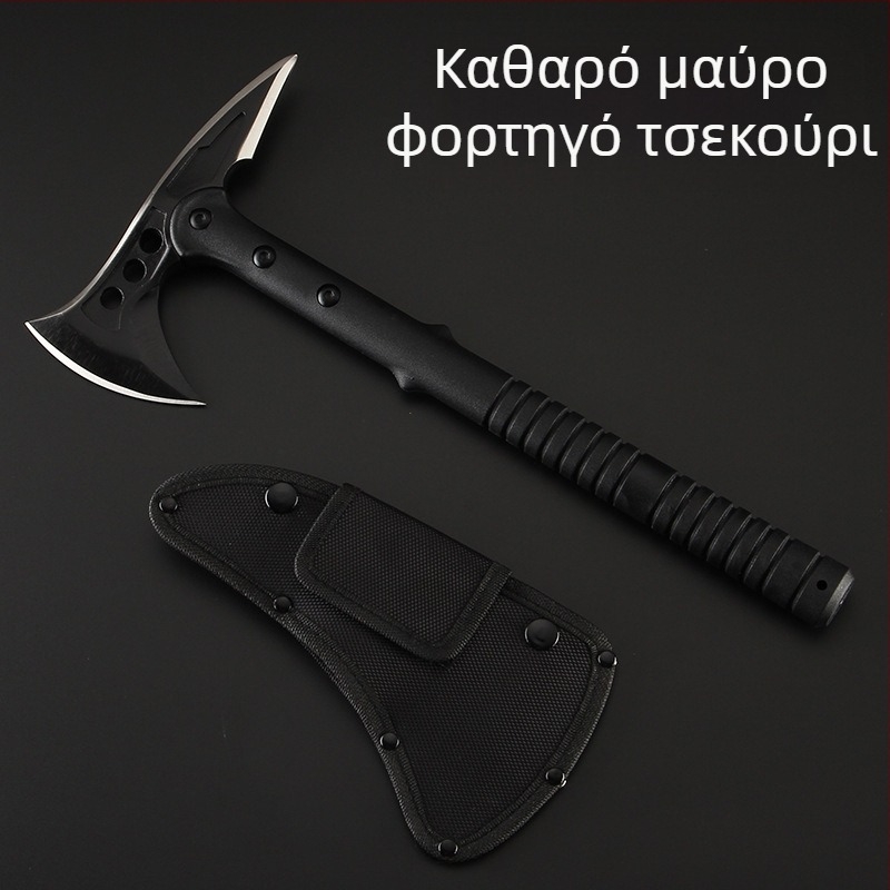 Τεχνικό τσεκούρι επιβίωσης με κεφαλή σφυριού, άκρη πυροσβεστικής, 420 ανοξείδωτο ατσάλι, σκληρότητα 55–57 HRC