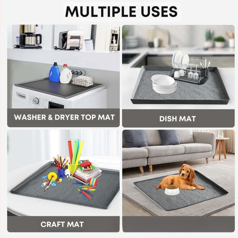 Πάτος σιλικόνης για ψυγείο και πλυντήριο – τετράγωνος, αντι-σκόνη, αντι-γρατσουνιές, ανθεκτικός σε διαρροές, κουζίνα, διαθέσιμη προσαρμογή