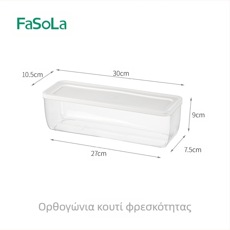FaSoLa Μακρύ Κουτί Αποθήκευσης Με Καπάκι – Πολυαιθυλένιο και Πολυπροπυλένιο, Οργανωτής Κουζίνας για Μπαχαρικά, Φρούτα και Λαχανικά