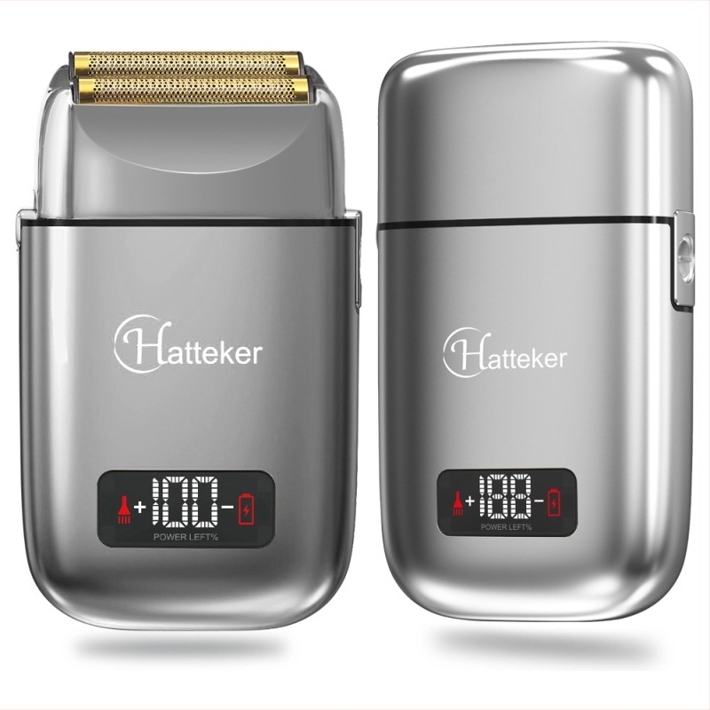 Ανδρικός ηλεκτρικός ξυριστήρας με LCD οθόνη, αιωρούμενη κεφαλή, διπλό κεφάλι κοπής με επαναλαμβανόμενη κίνηση, ενσωματωμένη μπαταρία 500–800 mAh, αυτονομία πάνω από 60 λεπτά.