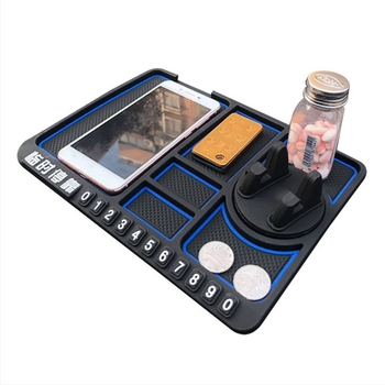 Πολυλειτουργικό αντιολισθητικό ταμπλό αυτοκινήτου από σιλικόνη με θήκη για το τηλέφωνο και χώρο αποθήκευσης