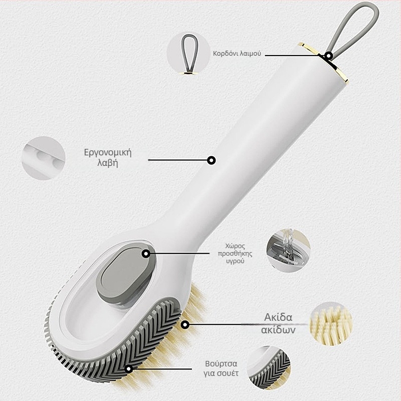 Βούρτσα παπουτσιών δύο σε ένα με μακριά λαβή για φροντίδα σουέντ και απολύμανση, κατασκευή PS+TPR