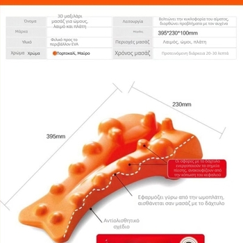 Μασάζ μαξιλάρι για τον αυχένα από EVA ύφασμα, σχήμα πεταλούδας, περισσότερες από 6 κεφαλές μασάζ με χτύπημα, ασύρματο τηλεχειριστήριο, Boyue