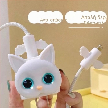 Κάλυμμα προστασίας για Apple φορτιστή 18W/20W και καλώδιο με σχέδιο γάτας