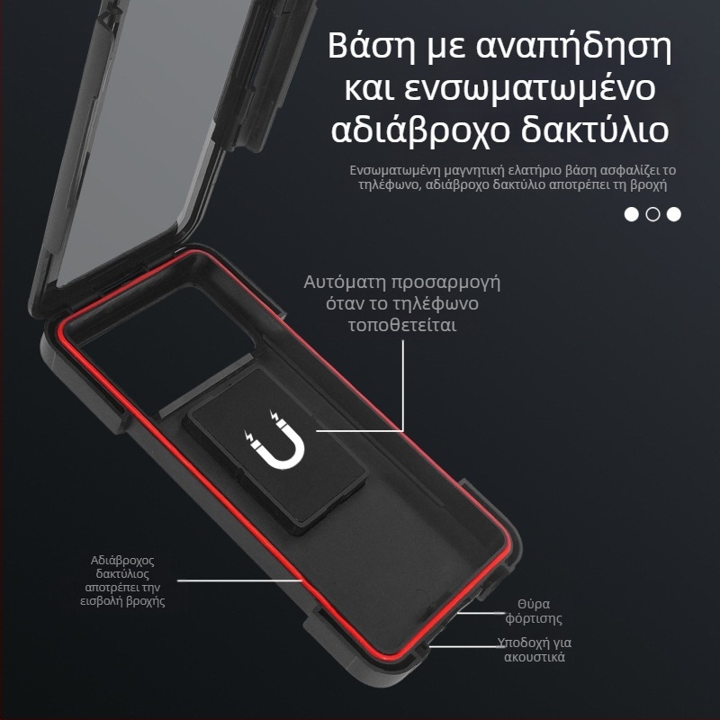 Θήκη στήριξης κινητού για ηλεκτρικά οχήματα με αδιάβροχη θήκη, οθόνη αφής, επαναφορτιζόμενη βάση ABS