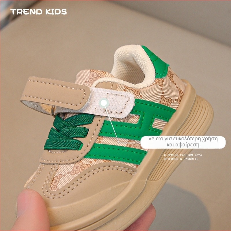 Παιδικά αθλητικά παπούτσια με velcro, unisex, 12–36 μηνών, κορεατικού στυλ, μαλακή σόλα, άνοιξη-φθινόπωρο