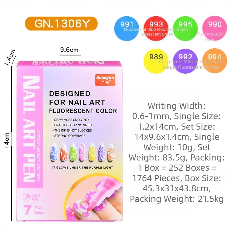 Guangna DIY στυλό τέχνης νυχιών για σχέδιο σώματος και γκράφιτι νυχιών, γρήγορο στέγνωμα, αδιάβροχο, μεταλλικός ακρυλικός μαρκαδόρος