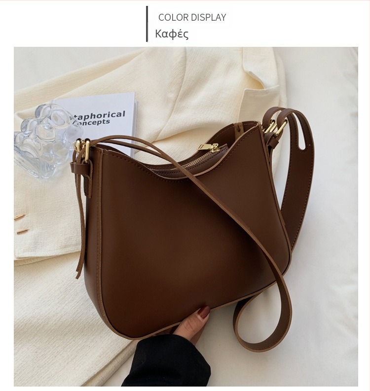 Τσάντα Tote PU, αστικός μινιμαλισμός, οριζόντια τετράγωνη μορφή, φερμουάρ ανοίγματος, θήκη για κινητό