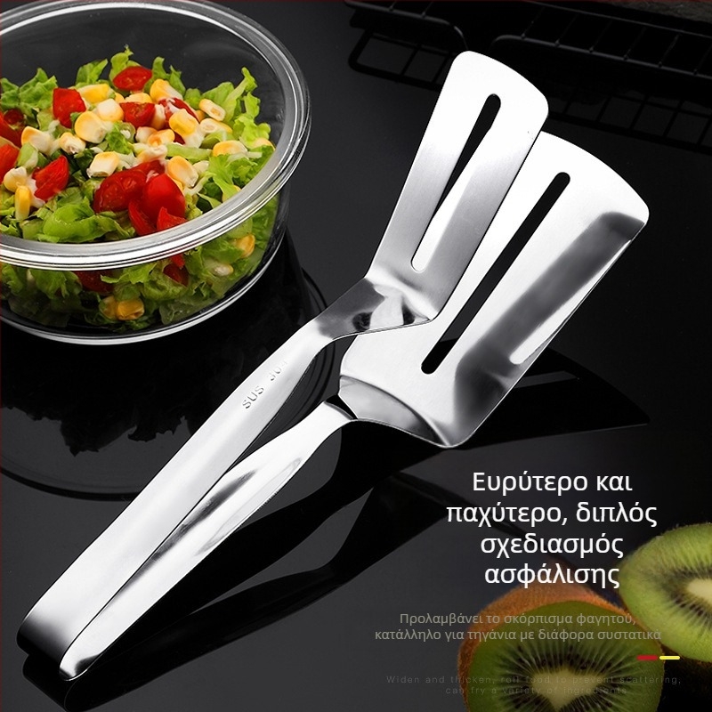 Πολυλειτουργικό εργαλείο κουζίνας από ανοξείδωτο χάλυβα 304: σπάτουλα, λαβίδες για ψάρι και λαβίδες για μπριζόλες, αντοχή σε υψηλές θερμοκρασίες