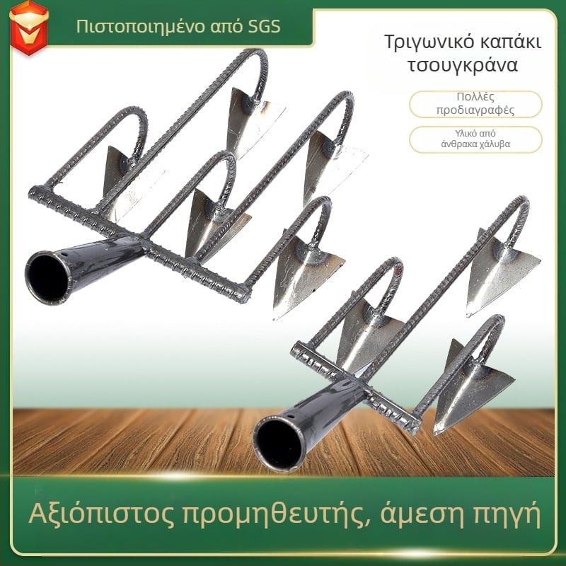 Τριγωνική σκαπάνη με μαγάνιο ατσάλι, πέντε δόντια για χαλάρωση του εδάφους και απομάκρυνση ζιζανίων