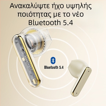 Ασύρματα Bluetooth ακουστικά εντός αυτιού με μείωση θορύβου, ψηφιακή οθόνη, ιδιωτικό μοντέλο, Bluetooth 5.4