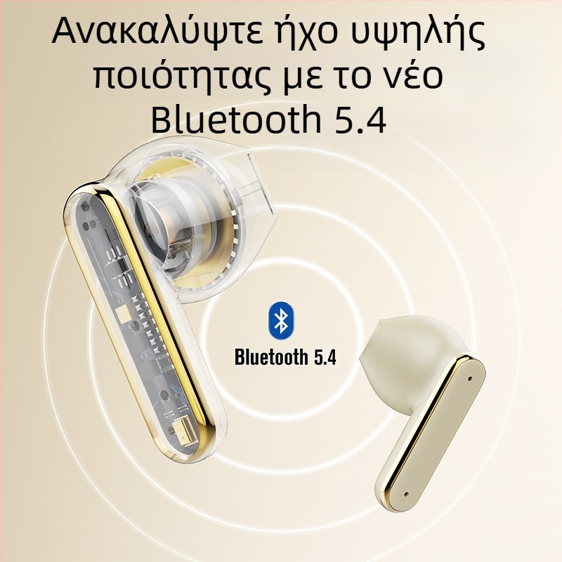 Ασύρματα Bluetooth ακουστικά εντός αυτιού με μείωση θορύβου, ψηφιακή οθόνη, ιδιωτικό μοντέλο, Bluetooth 5.4