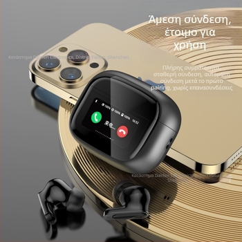 Ασύρσια ενδοωτιαία Bluetooth ακουστικά με ANC+ENC και οθόνη αφής, Bluetooth 5.3, IPX5, εμβέλεια 10 μ., διάρκεια μπαταρίας 4–8 ώρες, στερεοφωνικά