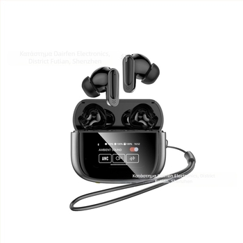 Ασύρσια ενδοωτιαία Bluetooth ακουστικά με ANC+ENC και οθόνη αφής, Bluetooth 5.3, IPX5, εμβέλεια 10 μ., διάρκεια μπαταρίας 4–8 ώρες, στερεοφωνικά