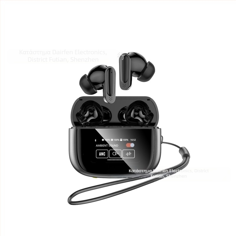 Ασύρσια ενδοωτιαία Bluetooth ακουστικά με ANC+ENC και οθόνη αφής, Bluetooth 5.3, IPX5, εμβέλεια 10 μ., διάρκεια μπαταρίας 4–8 ώρες, στερεοφωνικά