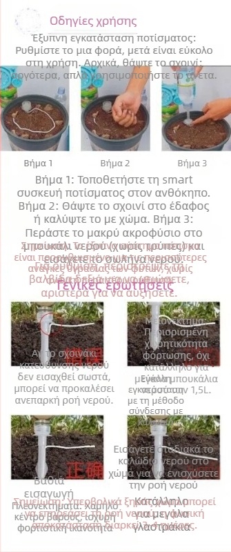 Έξυπνο αυτόματο σύστημα άρδευσης με σταγόνες για οικιακή κηπουρική, PP υλικό, σειρά drip, μάρκα Autonomy, αυτόματο και ρυθμιζόμενο