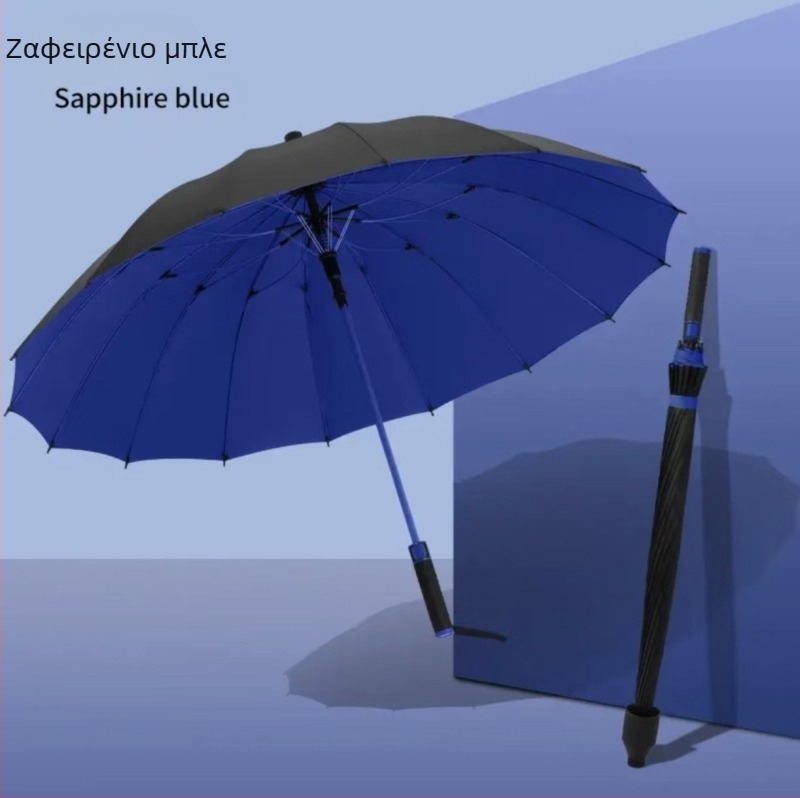 Ομπρέλα γκολφ με 16 ράβδες, αδιάβροχο κάλυμμα, μακριά λαβή, ημι-αυτόματο άνοιγμα/κλείσιμο, UPF50+