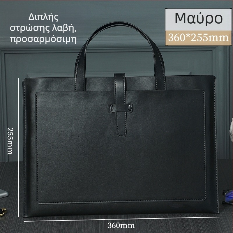 Α4 δερμάτινη τσάντα εγγράφων για επιχειρήσεις με δερμάτινη αγκράφα, τυπωμένο λογότυπο, αδιάβροχη και ανθεκτική στη φθορά, μεγάλης χωρητικότητας, PU δέρμα, επένδυση πολυεστερική, μάρκα Yujingxuan