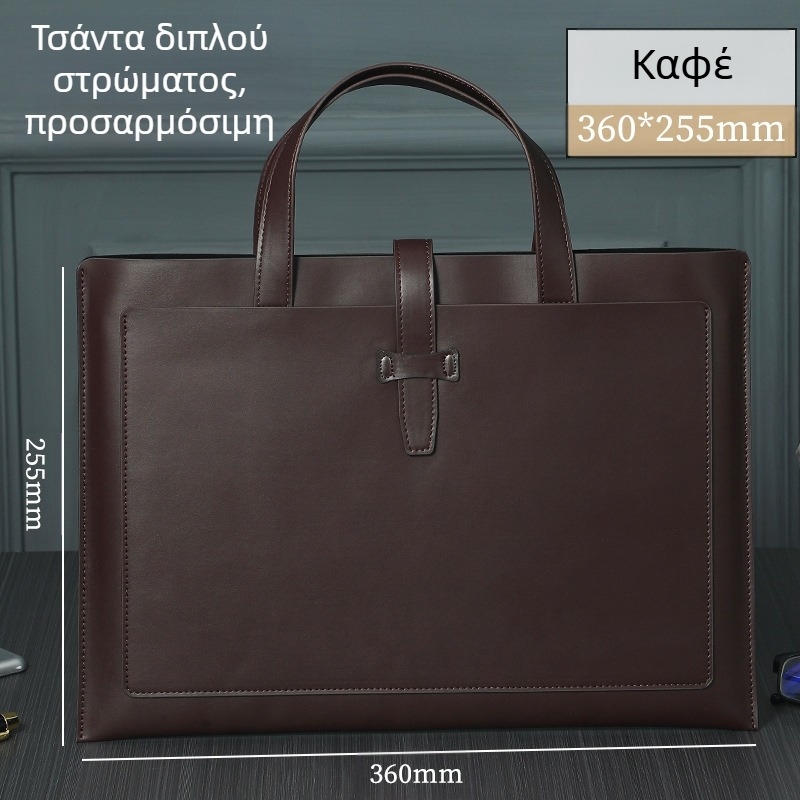 Α4 δερμάτινη τσάντα εγγράφων για επιχειρήσεις με δερμάτινη αγκράφα, τυπωμένο λογότυπο, αδιάβροχη και ανθεκτική στη φθορά, μεγάλης χωρητικότητας, PU δέρμα, επένδυση πολυεστερική, μάρκα Yujingxuan