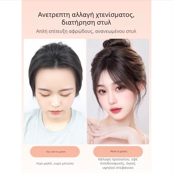 Περούκα για γυναίκες με φράντζες σε μεσαίο χωρισμό, χειροποίητη, θερμοανθεκτικό ινώδες, ευέλικτη, ρεαλιστική όψη μαλλιών