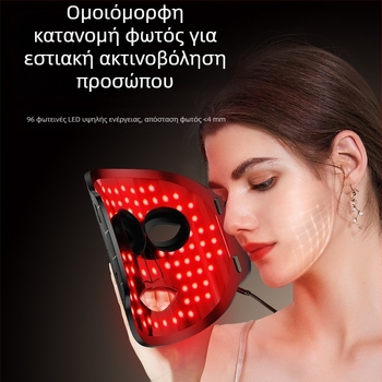 LED μάσκα προσώπου για φωτοθεραπεία και ανάπλαση δέρματος, φορητή συσκευή οικιακής χρήσης, χωρίς ενσωματωμένη μπαταρία, IPX0